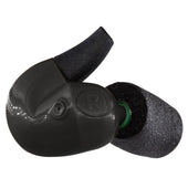 Black SILYNX earbud with foam tip on a white background