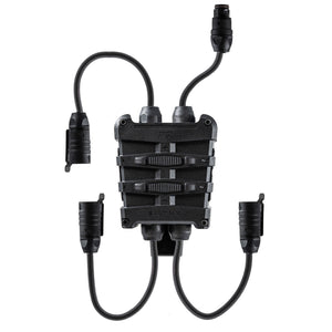 Fortis Headset - Black. Front view. cables.