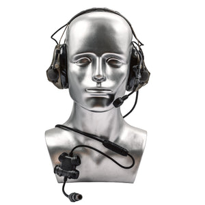 Silynx Protego PLT connected to Clarus control box by Silynx Quick Disconnect connector. A silver mannequin head with a white background