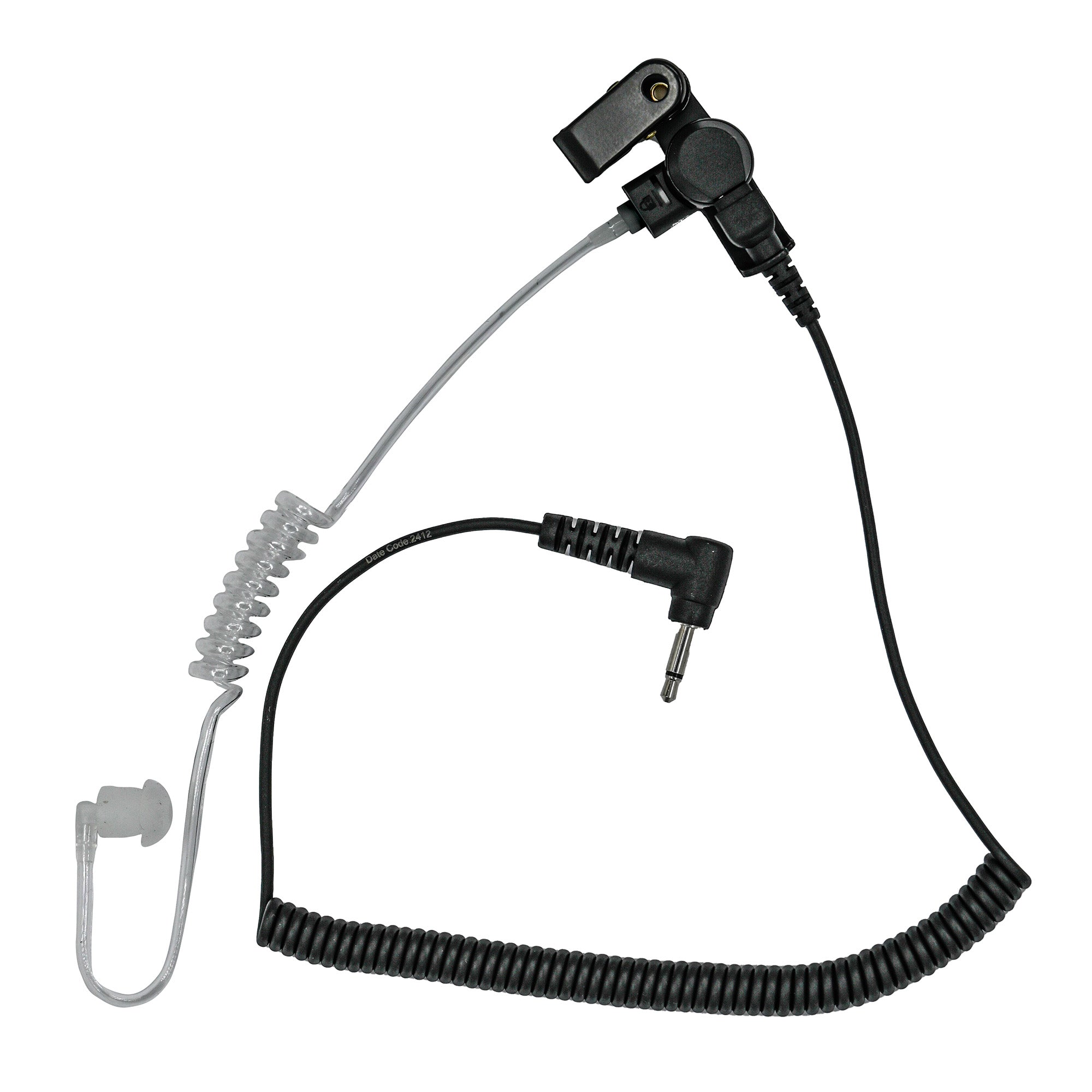 Silynx In Ear headset connected to speaker mic.