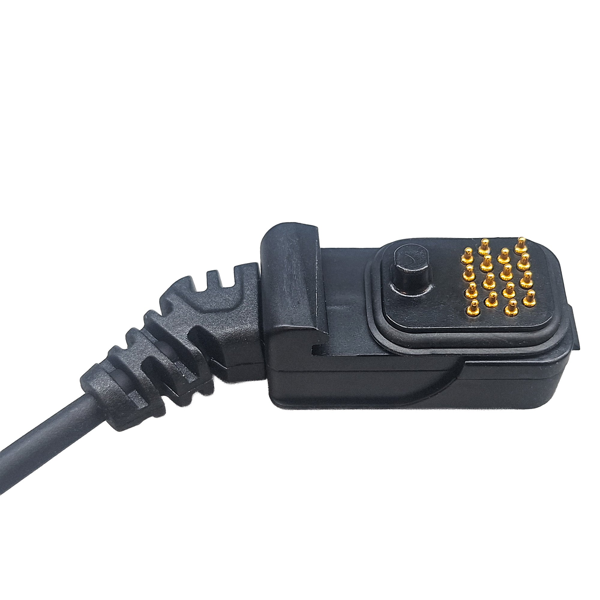 Close-up of Tetrapol TPH 700 connector on white background