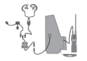 Waterproof radio bag connection to clarus system - diagram