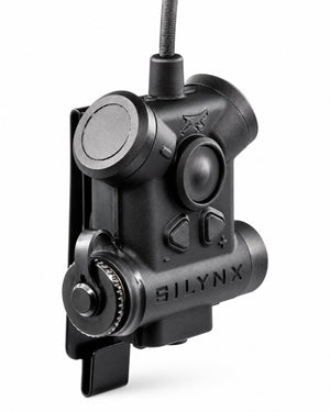 Silynx Clarus II Pro tactical headset.  set against a plain white background.