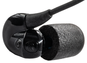 Black Silynx  in-ear earbuds on a white background