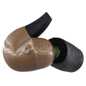 Tan Silynx earbud on a white background