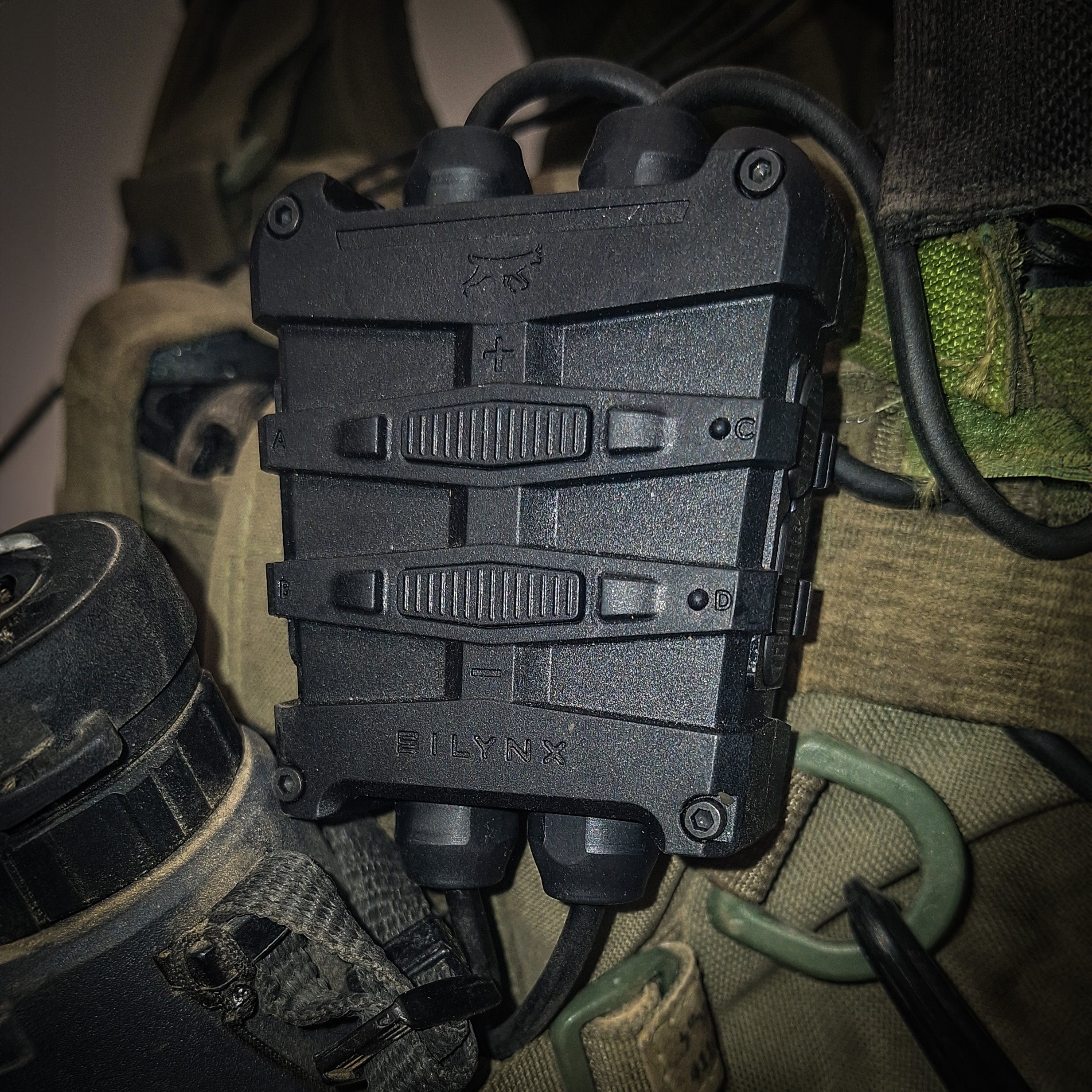 Close up of Fortis Headset on vest