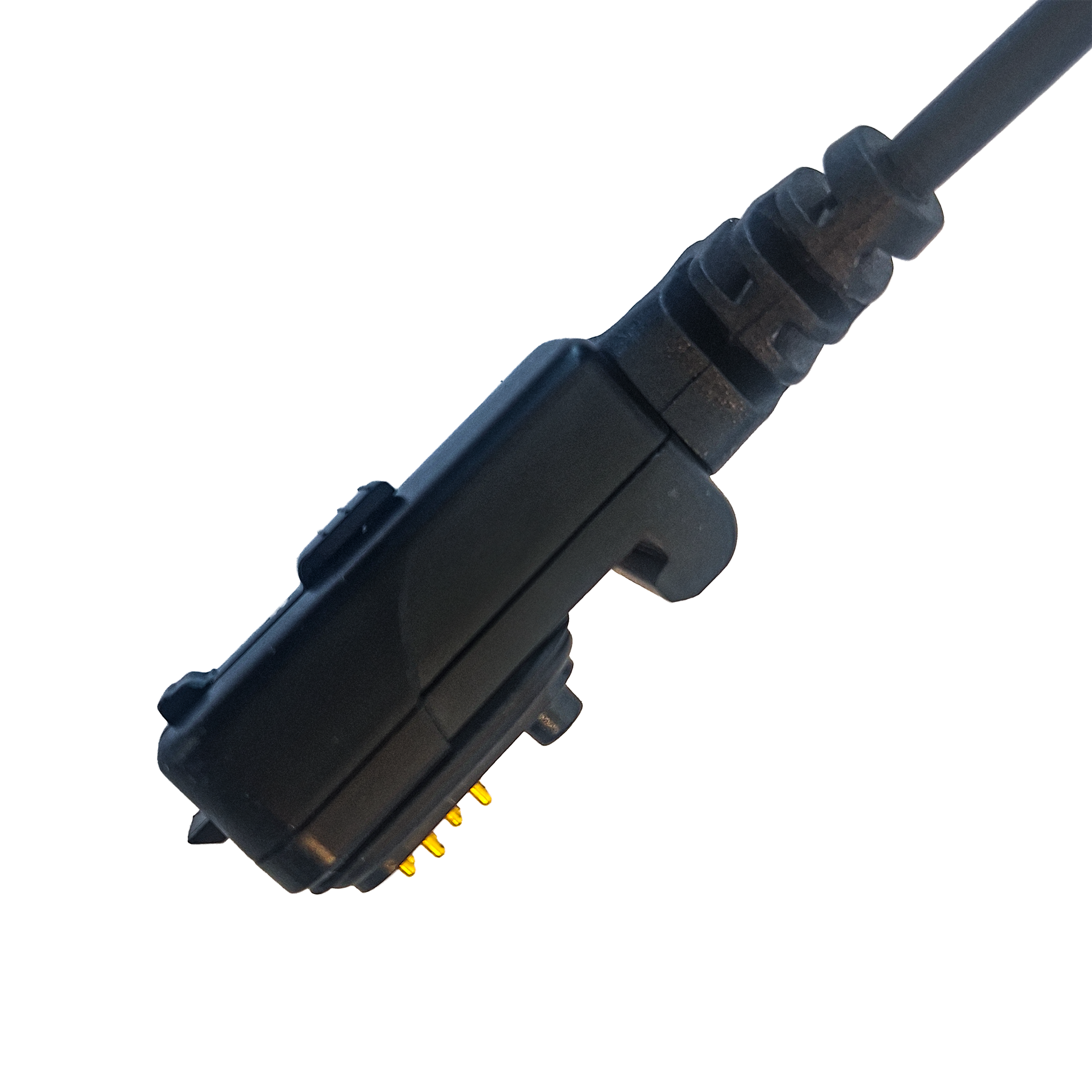 Close-up of Tetrapol TPH 700 connector on white background