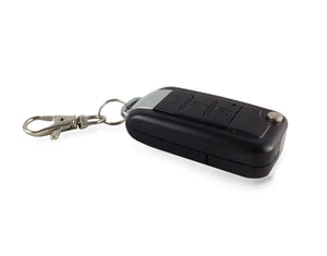 Silynx KeyFob Covert PTT - Black remote control look alike keychain on a white background