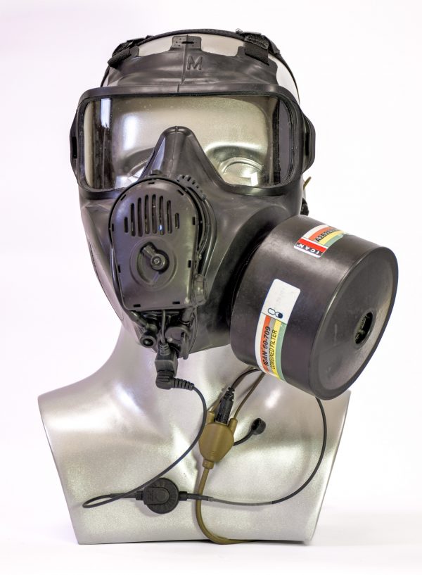 Protego Pro connected to gas mask