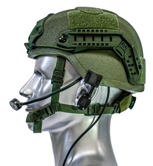 Eagle headset on helmet